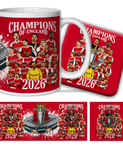 Arsenal Champions Of England 2026 Mug & Coaster Set
