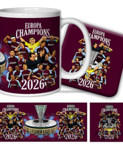 Aston Villa Europa League Champions 2026 Mug & Coaster Set