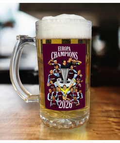 Aston Villa Europa League Champions 2026 Beer Glass