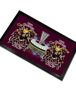 Aston Villa Europa League Champions 2026 Bar Runner Mat