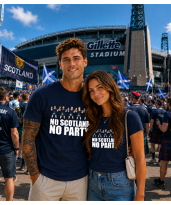 Alternative view of No Scotland No Party Scotland World Cup Navy T-Shirt World Cup 2026 Scotland Tee