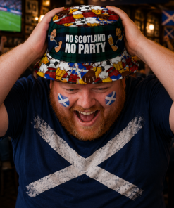Alternative view of No Scotland No Party Green Tartan Bucket Hat World Cup 2026