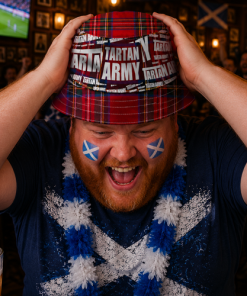 Alternative view of Scotland Tartan Army Red Tartan Bucket Hat World Cup 2026