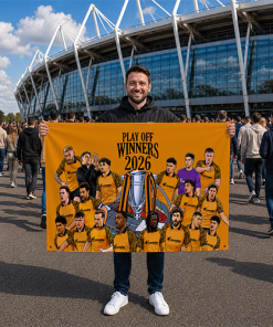 Alternative view of Hull City Play Off Winners 2026 Football Flag High Quality