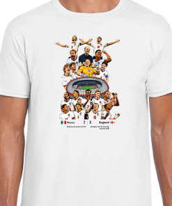 England Vs Mexico Design 2 White T-Shirt World Cup England 2026 Tee