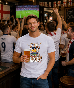 Alternative view of England Vs Mexico Design 2 White T-Shirt World Cup England 2026 Tee