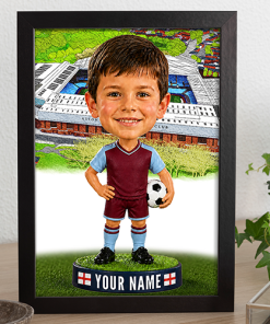 Aston Villa Make Me A Bobble Head Personalised Stadium Print Framed Print