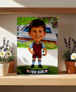 Aston Villa Make Me A Bobble Head Personalised Stadium Print Framed Print - Image 2