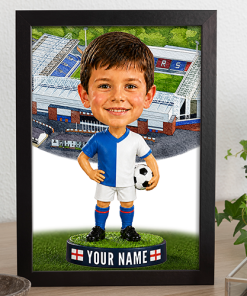 Blackburn Rovers Make Me A Bobble Head Personalised Stadium Print Framed Print
