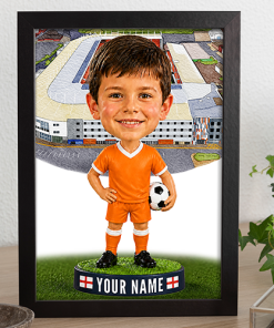 Blackpool Make Me A Bobble Head Personalised Stadium Print Framed Print