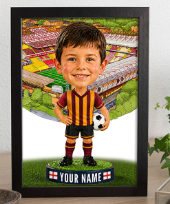 Bradford City Make Me A Bobble Head Personalised Stadium Print Framed Print