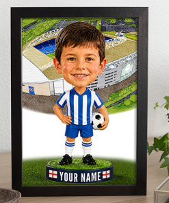 Brighton Make Me A Bobble Head Personalised Stadium Print Framed Print