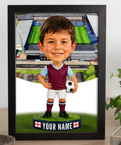 Burnley Make Me A Bobble Head Personalised Stadium Print Framed Print