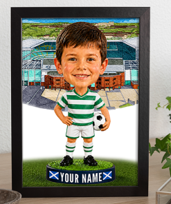 Celtic Make Me A Bobble Head Personalised Stadium Print Framed Print