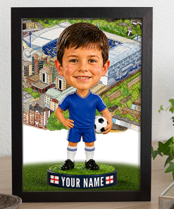 Chelsea Make Me A Bobble Head Personalised Stadium Print Framed Print