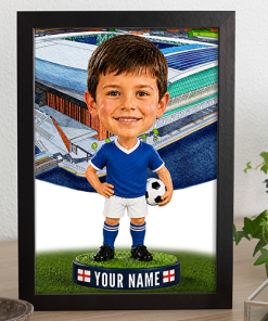 Everton Make Me A Bobble Head Personalised Stadium Print Framed Print