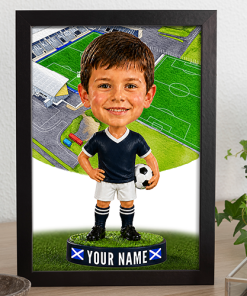 Falkirk Make Me A Bobble Head Personalised Stadium Print Framed Print