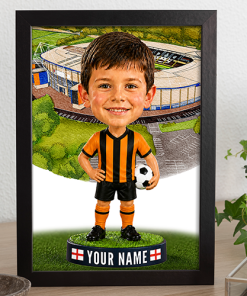 Hull City Make Me A Bobble Head Personalised Stadium Print Framed Print