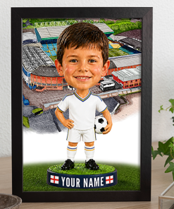 Leeds Utd Make Me A Bobble Head Personalised Stadium Print Framed Print