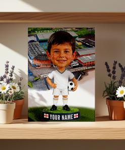 Leeds Utd Make Me A Bobble Head Personalised Stadium Print Framed Print - Image 2