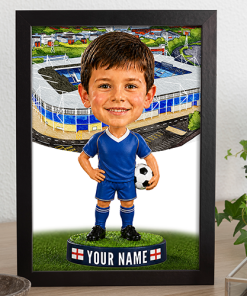 Leicester City Make Me A Bobble Head Personalised Stadium Print Framed Print