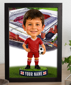 Liverpool Make Me A Bobble Head Personalised Stadium Print Framed Print