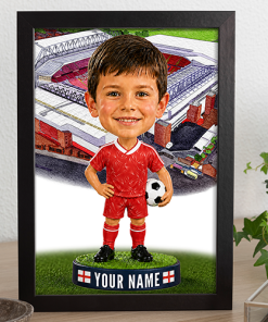 Liverpool Make Me A Bobble Head Personalised Stadium Print Framed Print