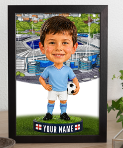 Man City Make Me A Bobble Head Personalised Stadium Print Framed Print