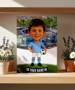 Man City Make Me A Bobble Head Personalised Stadium Print Framed Print - Image 2