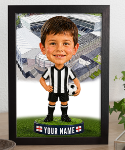 Newcastle Utd Make Me A Bobble Head Personalised Stadium Print Framed Print