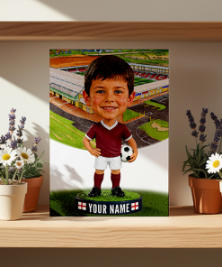 Northampton Town Make Me A Bobble Head Personalised Stadium Print Framed Print - Image 2
