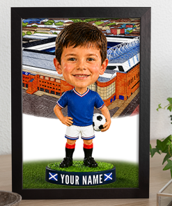 Rangers Make Me A Bobble Head Personalised Stadium Print Framed Print