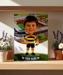 Watford Make Me A Bobble Head Personalised Stadium Print Framed Print - Image 2