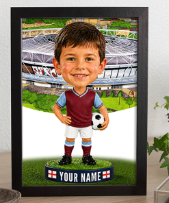 West Ham Make Me A Bobble Head Personalised Stadium Print Framed Print