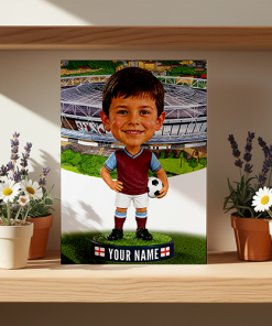 West Ham Make Me A Bobble Head Personalised Stadium Print Framed Print - Image 2