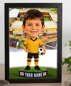 Wolves Make Me A Bobble Head Personalised Stadium Print Framed Print