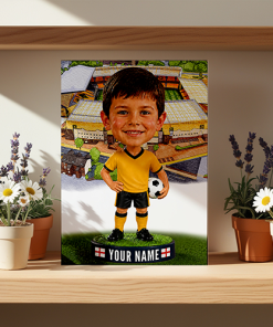 Wolves Make Me A Bobble Head Personalised Stadium Print Framed Print - Image 2