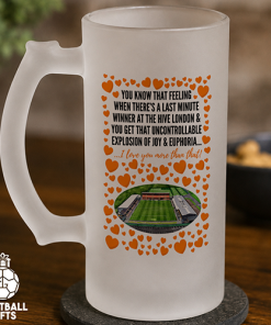 Barnet Frosted Beer Glass I Love You More Than That Love Hearts