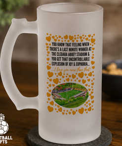 Cambridge United Frosted Beer Glass I Love You More Than That Love Hearts