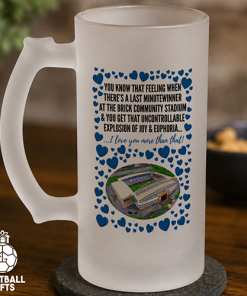 Wigan Athletic Frosted Beer Glass I Love You More Than That Love Hearts