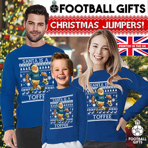 Santa Is A Toffee Christmas Jumper Blue Everton Jumper - Image 2