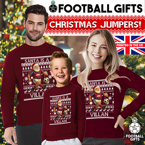 Santa Is A Villan Christmas Jumper Burgundy Aston Villa Jumper - Image 2