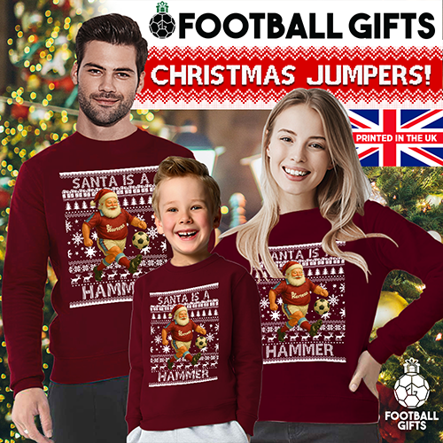 Santa Is A Hammer Christmas Jumper Burgundy West Ham Utd Jumper - Image 2