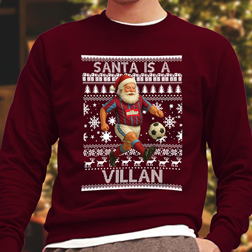 Santa Is A Villan Christmas Jumper Burgundy Aston Villa Jumper