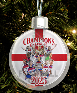 England Ladies Champions Of Europe 2025 Jumbo Christmas Bauble Tree Decoration