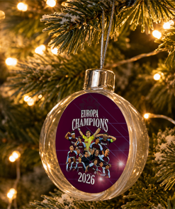 Aston Villa Europa Champions 2026 Jumbo Christmas Bauble Tree Decoration - Image 2