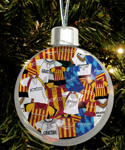 Bradford City Jumbo Christmas Bauble Retro Kit Mash Christmas Tree Decoration