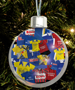 Cardiff City Jumbo Christmas Bauble Retro Kit Mash Christmas Tree Decoration