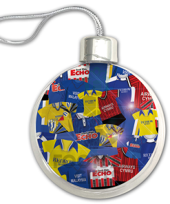 Cardiff City Jumbo Christmas Bauble Retro Kit Mash Christmas Tree Decoration - Image 3