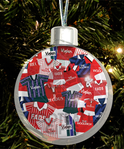 Charlton Athletic Jumbo Christmas Bauble Retro Kit Mash Christmas Tree Decoration